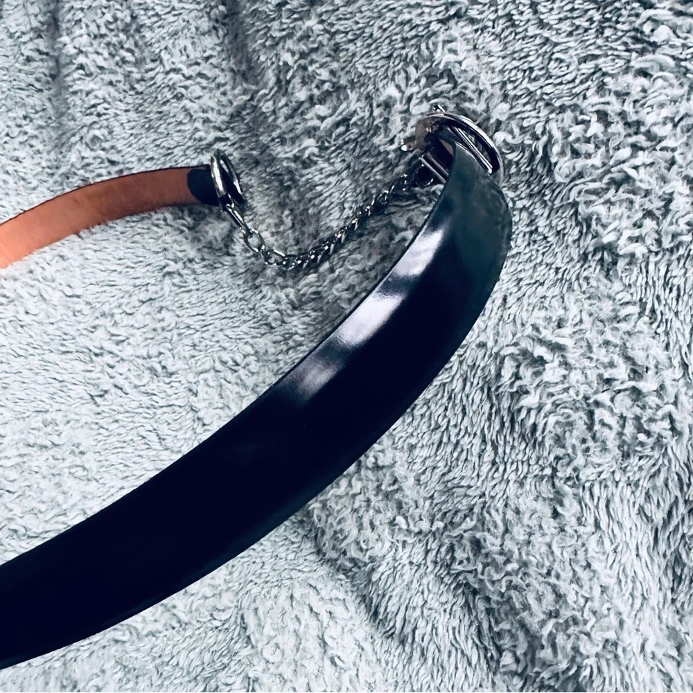 Annabella by Another Line Black Leather with Silver Chain Belt Adjustable size.